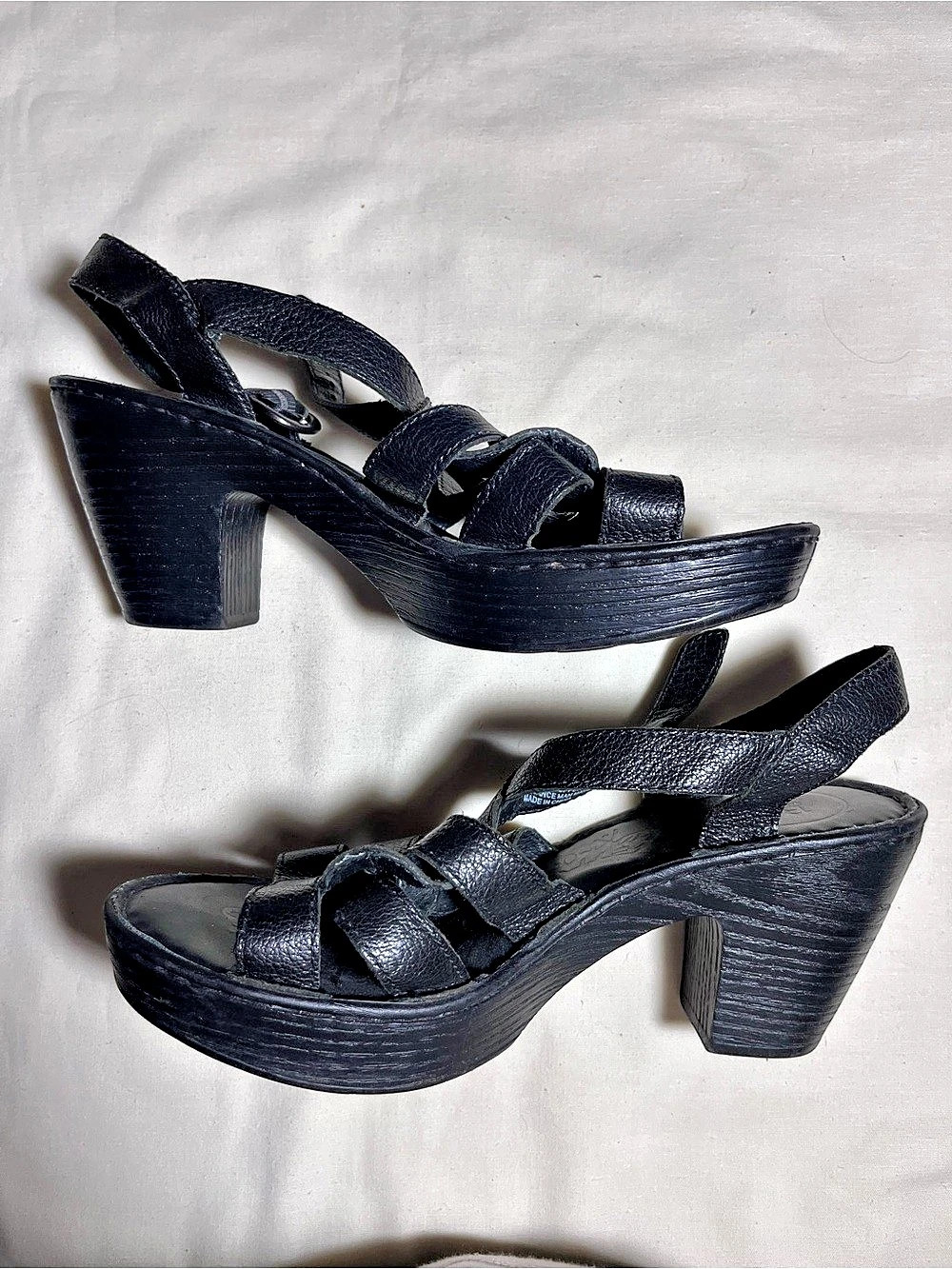 Born wedge sandals Leather Black US 10